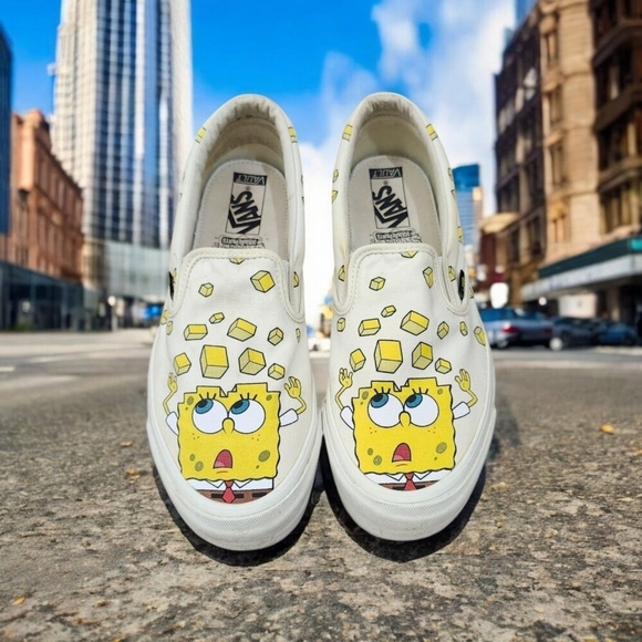 RARE SpongeBob Square Pants X Vans Vault Slip On Shoes Men’s Sz 10.5/W 12 - Picture 11 of 11
